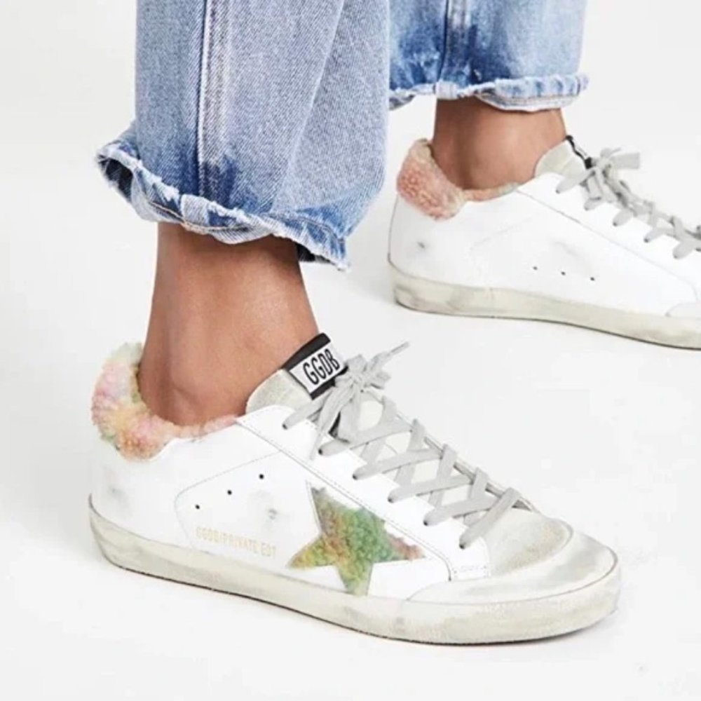 Golden Goose Super-Star shearling-trim sneakers